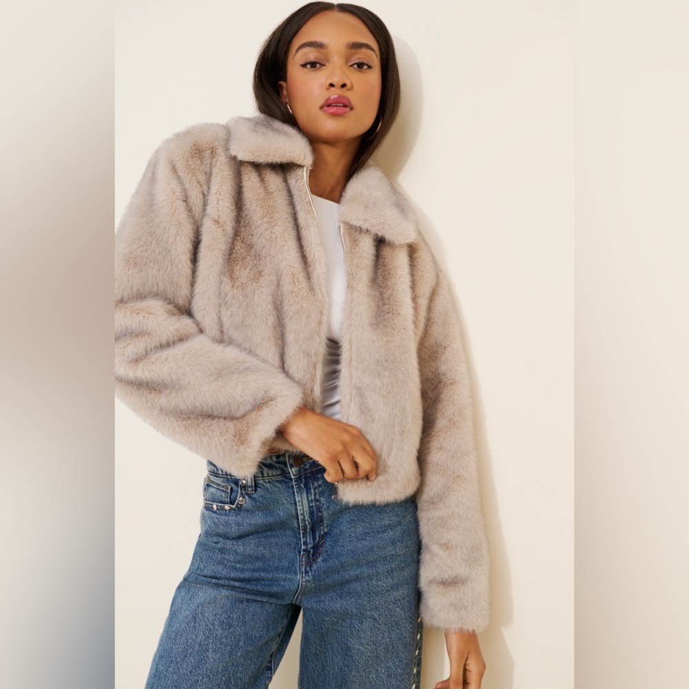 Maeve Cropped Faux-Fur Coat - Picture 3 of 9